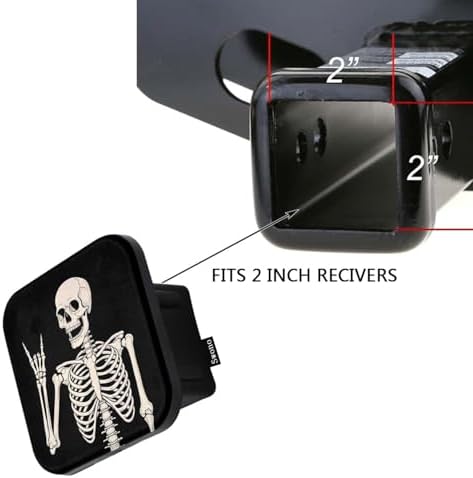 Swono Human Skeleton Receiver Hitch Cover Cute Skeleton Skull Posing Rock Music - Image 3