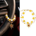 Steering Wheel Rosary, Sun Rosary Rear View Mirror Charm Crystal Decor by CRASHOT