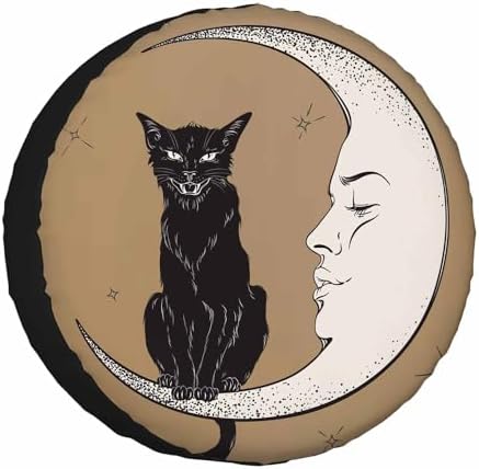 Black Cat Moon Spare Tire Cover by NOMEDOGYIM
