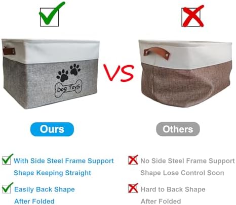 Dog Toy Basket Collapsible Dog Toy Box Foldable Dog Toy Bin - Image 5