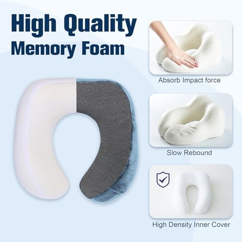 Cirorld Neck Pillow for Traveling, Travel Pillows for Airplanes Light Blue - Image 5