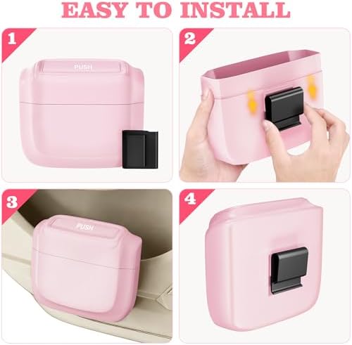 2 Pack Car Trash Can with Lid, Built-in Storage Garbage Bag - Image 6