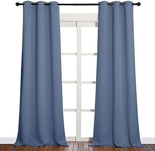 NICETOWN Living Room Blackout Curtains, 1 Pair, 42 x 90-inch, Stone Blue - Image 2