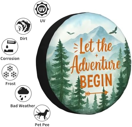 Adventure Spare Tire Cover Weatherproof Wheel Protectors Universal Wheel Covers - Image 5