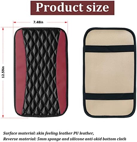 Moly Magnolia Car Center Console Pad, Wine Red - Image 2