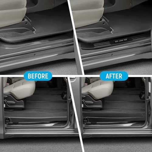 ZZEQYG 4 Pcs ABS Carbon Fiber Door Sill Protector Compatible - Image 2