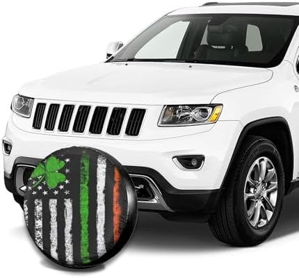 Vintage Irish American Flag Weatherproof Spare Tire Cover - Image 7