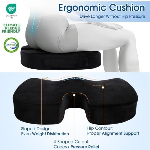 CloudBliss Ergonomic Seat Cushion & Lumbar Support Pillow Set - Image 6