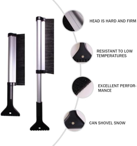 Telescoping Snow Brush Extendable Ice Scraper, Aluminum Alloy Pole - Image 5