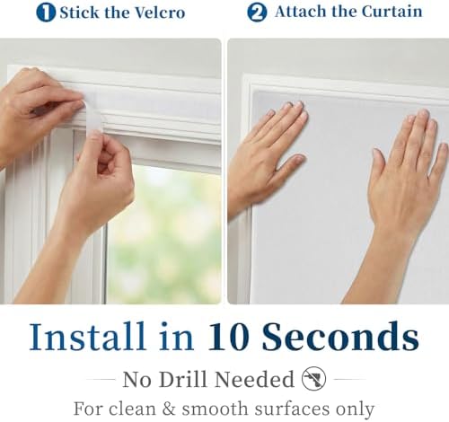 100% Blackout Self Adhesive Curtains- Stick on Curtains Shades Window Blinds - Image 3