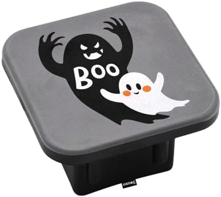 Swono Ghost Hitch Cover 2" Halloween Ghosts Boo Rubber Receiver Tube Hitch Plug by Swono