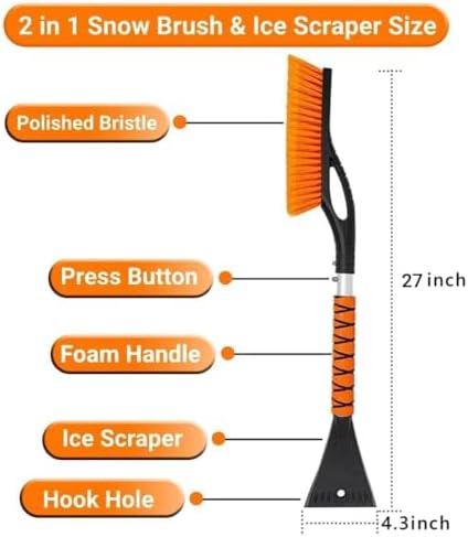 2 Pcs Snow Brush and Ice Scraper - Image 3