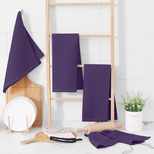 Homaxy 100% Cotton Waffle Weave Kitchen Dish Towels 8-Pack - Image 6