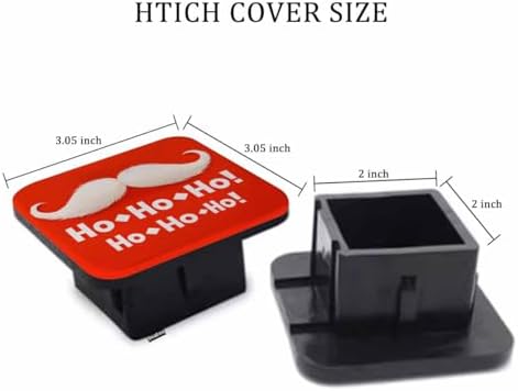 Tow Hitch Covers Christmas Santa, Funny Christmas Santa Mustache Laugh Auto 2 - Image 2