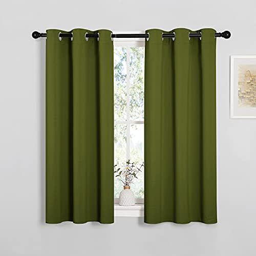NICETOWN Christmas Blackout Curtain Panels, 1 Pair, 34 by 45in, Olive Green - Image 2