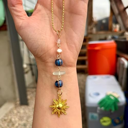 Sun Hanging Car Charm, Boho Crystals Decor - Image 2