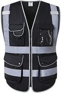 JKSafety Safety Vest for Men Women Reflective Hi Vis JK150 Black 3XL by JKSafety