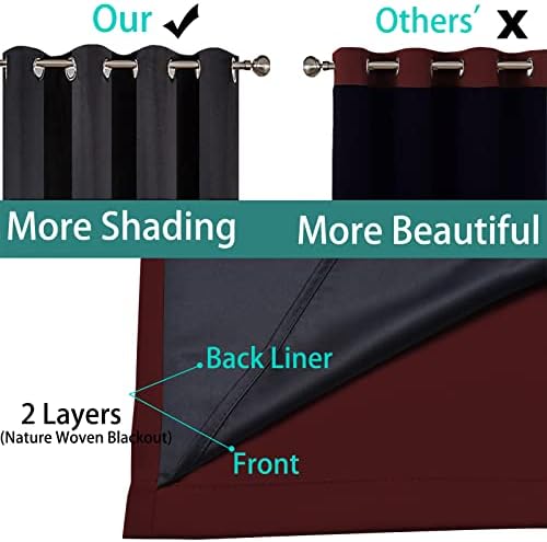 Yakamok Burgundy Red Blackout Patio Door Curtain Panels W70 x L84, 1 Panel - Image 5