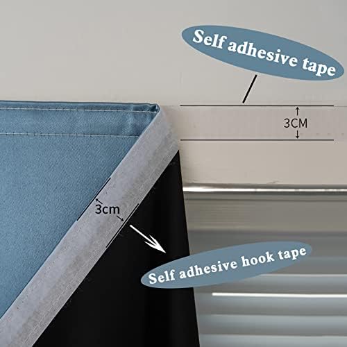 AJAZZ 100% Window Blinds Blackout Portable Blackout Curtains Adhesive Curtains - Image 4