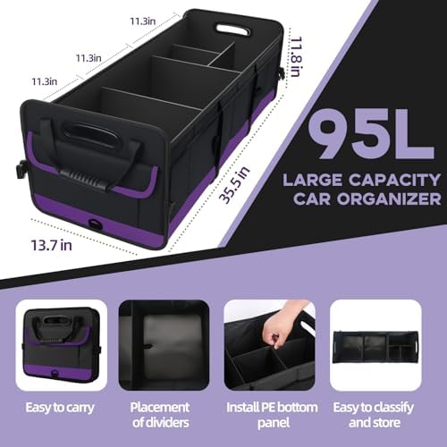 AOPHY Foldable Trunk Organizer for Car SUV Truck 95L - Image 2