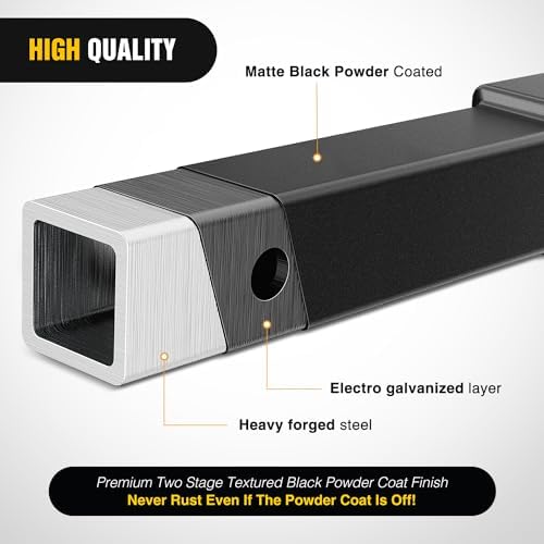 Nilight Trailer Hitch Extender 12" fits 2 Inch Receiver 3500 lbs GTW - Image 3