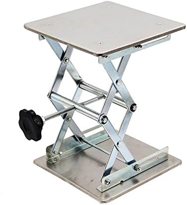 HFS Lab Jack Lift Table Scissor Stand Platform 8x8" Stainless Steel Max. Height by HFS