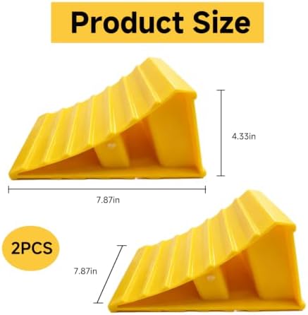 2 PCS Wheel Chocks, Heavy Duty Tire Blocks Trailer Wheel Stoppers - Image 2