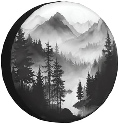 Spare Tire Cover Mountain Lake Tree Landscape Wheel Covers Weatherproof by Unknown