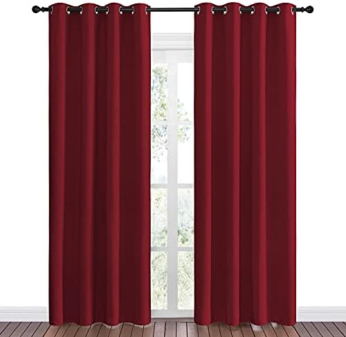NICETOWN Christmas Burgundy Blackout Curtains Grommet - Image 2