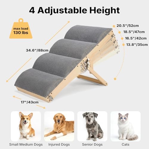 Veehoo Foldable Dog Ramp for Couch Lower Bed Small Dogs 17"W - Image 2