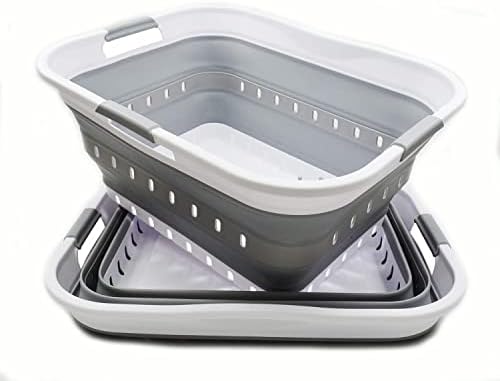 SAMMART 42L Collapsible Plastic Laundry Basket by SAMMART