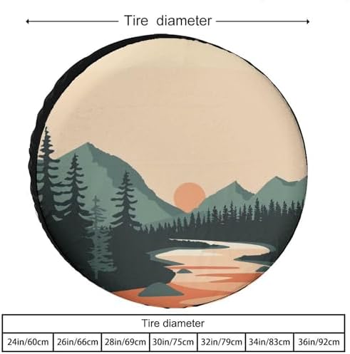 Spare Tire Cover 14 Inch Mountain Adventure Wheel Protectors Weatherproof Wheel - Image 2