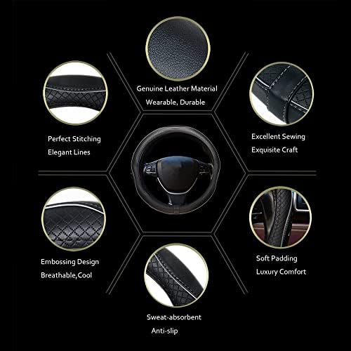 ESEWALAS Universal Car Steering Wheel Cover, Anti-Slip Leather Steering Wheel - Image 3