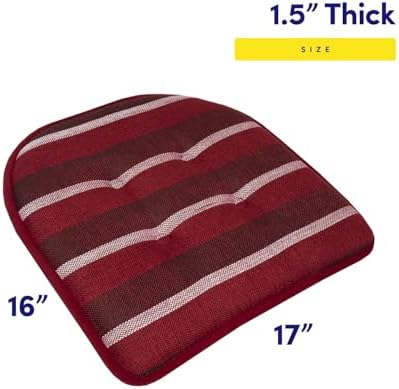 Sweet Home Collection Chair Cushion Memory Foam Pads Tufted Slip Non Skid - Image 2