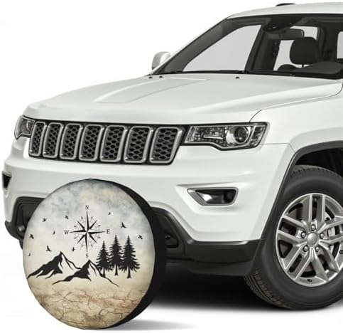 Nature Mountain Land Spare Tire Cover Compass Wheel Covers 16 Inch - Image 3