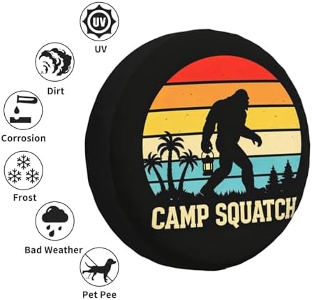 Camp Squatch Spare Tire Cover Waterproof Wheel Cover 15 Inch Universal Fit - Image 6