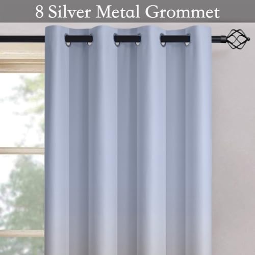 SimpleHome Ombre Gradient Burnt Orange White to Gray Curtains Bedroom 84L - Image 3