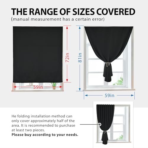 Paste Style Curtains for Windows, Bedroom Blackout Curtains for - Image 3
