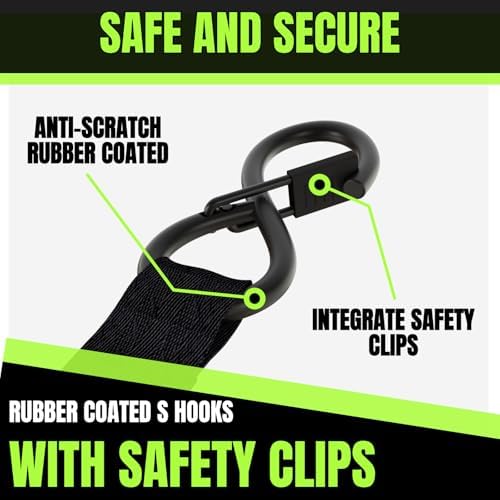 Retractable Ratchet Straps 1''x 12ft Heavy Duty Tie Downs Bolt on Auto Retract - Image 4