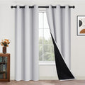 Yakamok Greyish White 100% Blackout Curtains 84 Inches Long, 2 Thick Layers by Yakamok