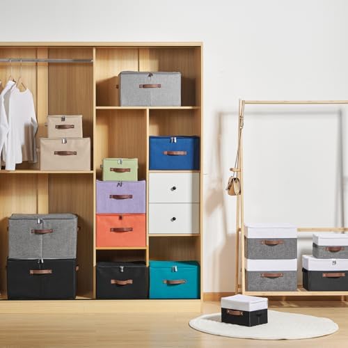 Storage Bins with Zipper Lids Decorative Lidded Baskets Boxes - Image 6