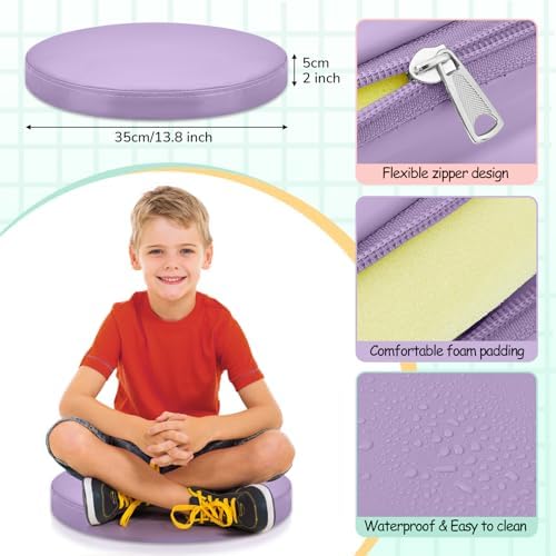 Juexica 8 Pcs Floor Cushions Kids, Hippie Boho Color, 13.8 x 13.8 x 2 Inch - Image 2