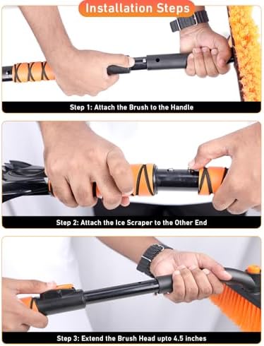 EcoNour 36" Extendable Snow Brush and Ice Scraper |3-in1 Snow Removal Brush - Image 6