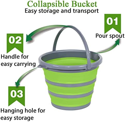 Collapsible Bucket with 3-in-1 Car Wash Mitt, Coral Velvet + Weave + Chenille - Image 2