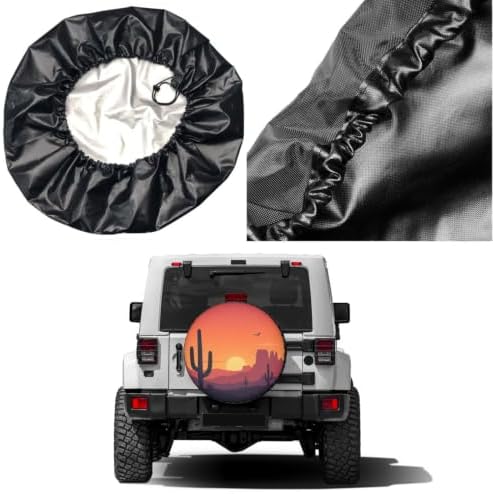 Desert Sunset Cactus Spare Tire Cover Dust-Proof Wheel Tire Cover Fit Trailer - Image 5