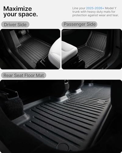 5 Pcs Floor Mats for Tesla Model Y Juniper 2025 2026, All-Weather TPE Anti-Slip - Image 3
