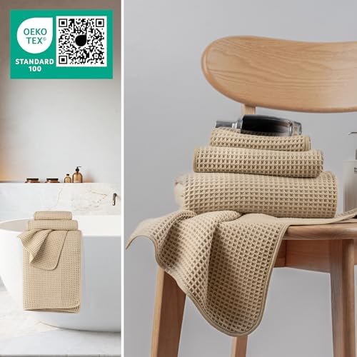 MICROFI Microfiber Waffle Bath Towels, 3 Pieces, Fast Drying, Lint Free - Image 4
