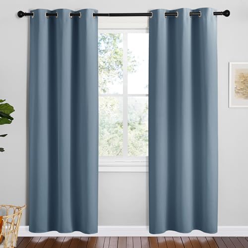 NICETOWN Smoky Blue Blackout Curtains, 2 Panels by NICETOWN
