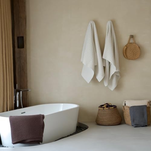 Luxury Organic Japanese Cotton Waffle Bath Towel | Thick, Quick Dry Bathroom - Image 6