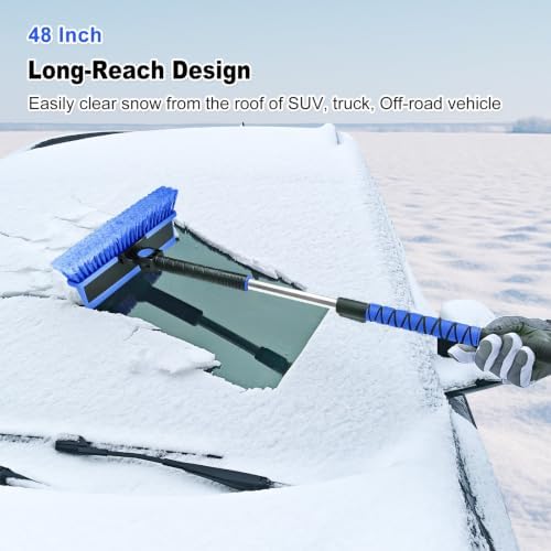 HEEYA 48 Inch Snow Brush with Squeegee and Ice Scraper - Image 2